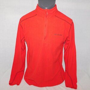 Columbia Mens M Klamath Range II Half Zip micro Fleece Red Pullover Top